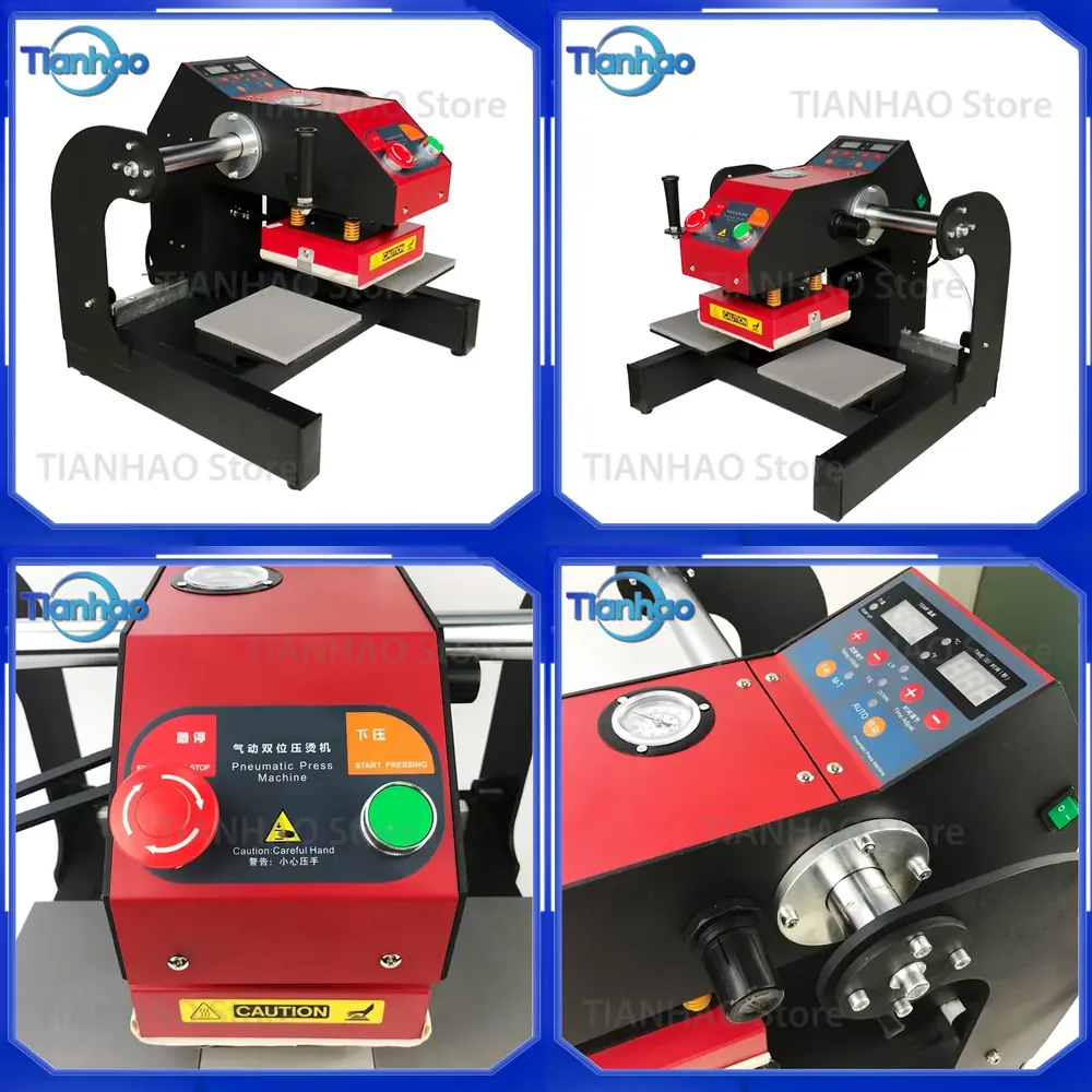 Workshop Tools Logo - Semi-Automatic 15x15cm Pneumatic Heat Press Machine