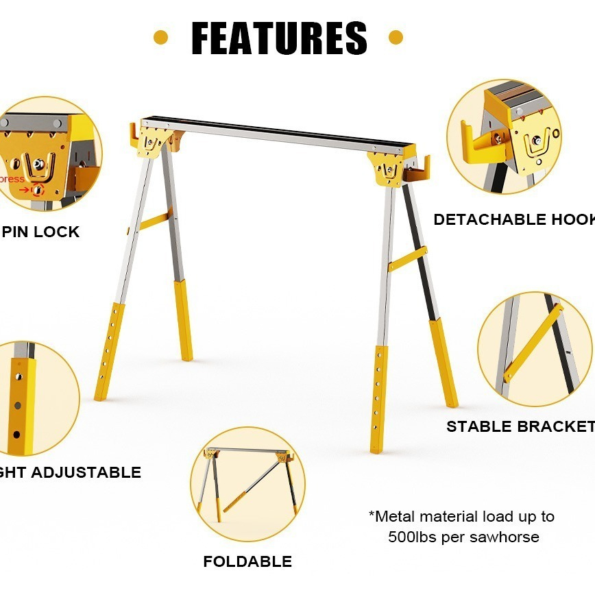 Metal sawhorse/saw stand, heav - Workbench Portable Fold recension och pris