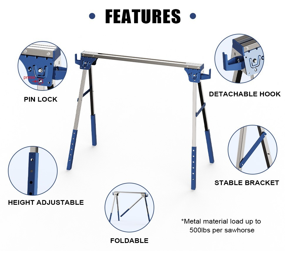 Metal sawhorse/saw stand, heav - Workbench Portable Fold recension och pris