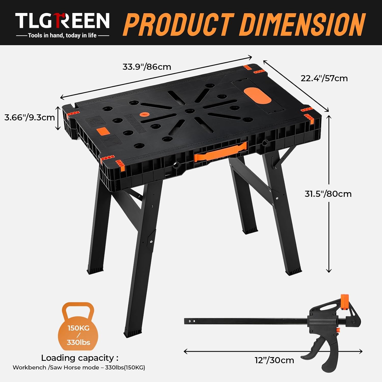 Folding Work Bench with Clamps - Workbench Portable Fold recension och pris