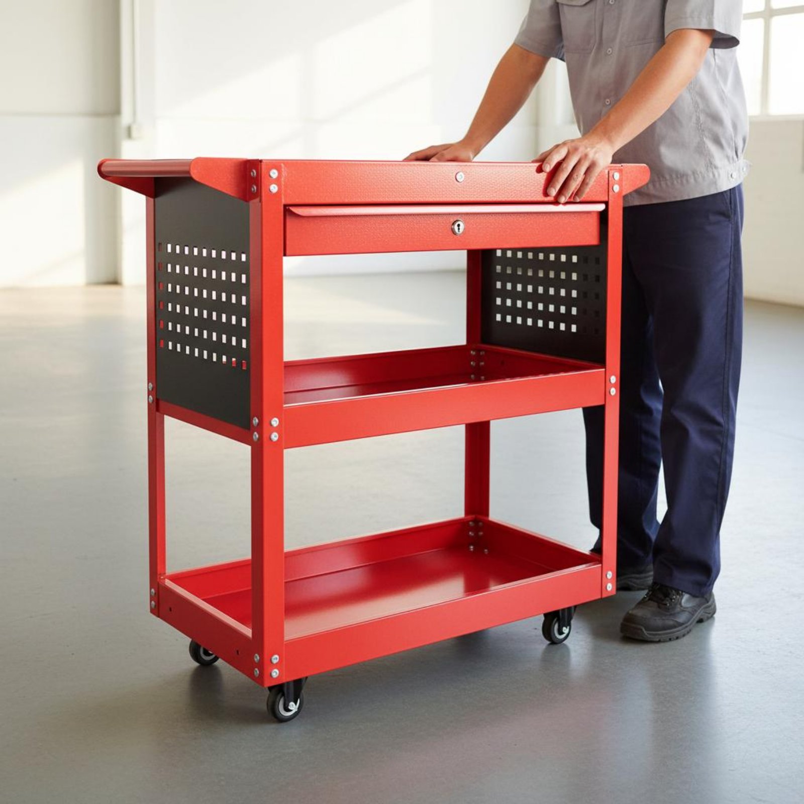 3-Tier Tool Cart Thickened Ste - Workshop Tools And Equipment recension och pris