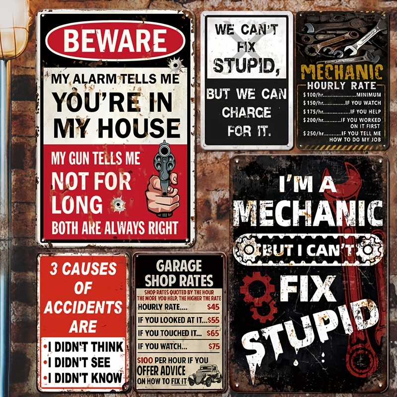 Decorative Sign & Plaque 6pcs  - Workshop Tools Logo recension och pris