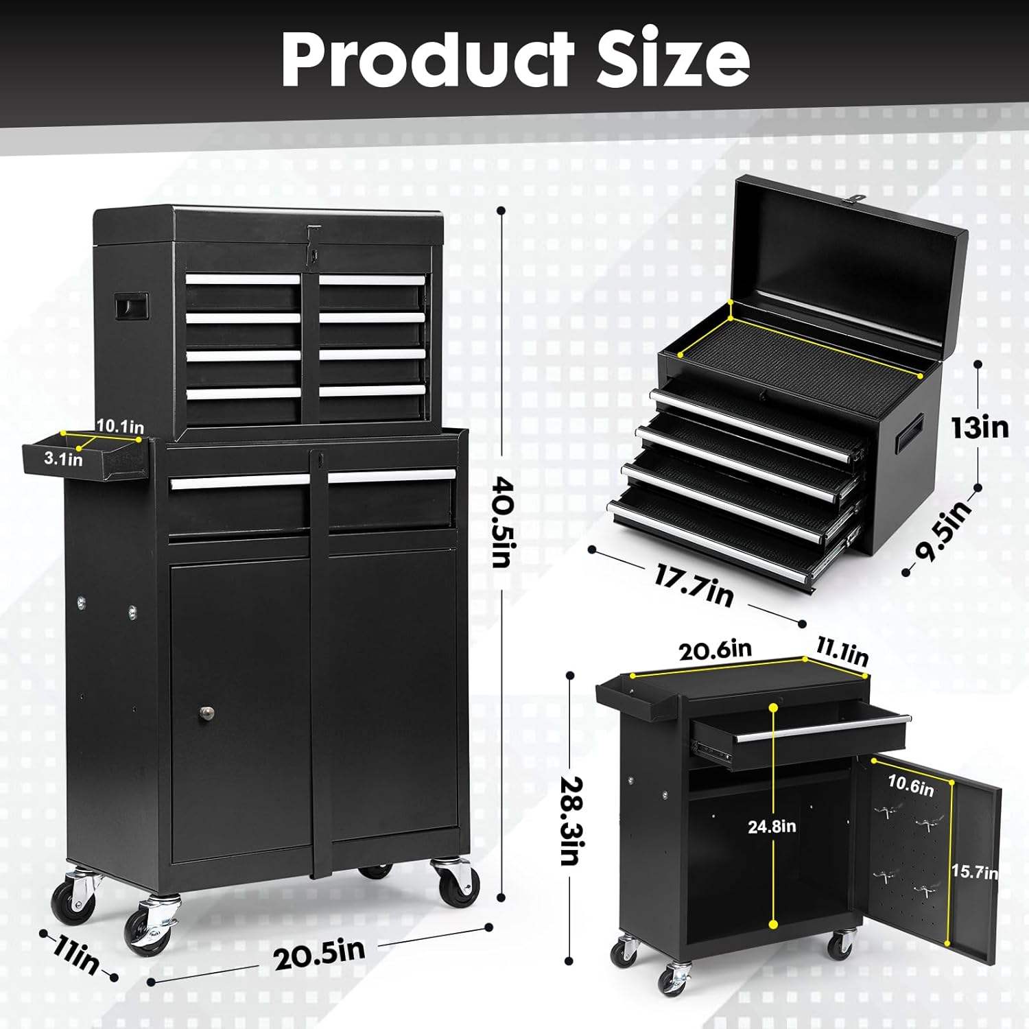 Rolling Tool Chest With Detach - Workshop Tools Box recension och pris